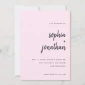 Modernes Minimalistisches Skript | Blush Wedding Einladung (Vorderseite)