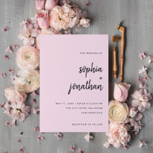 Modernes Minimalistisches Skript | Blush Wedding