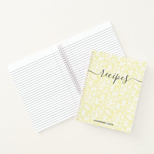 Modernes Minimalistisches Skript Botanisches Rezep Notizblock (Innenseite)