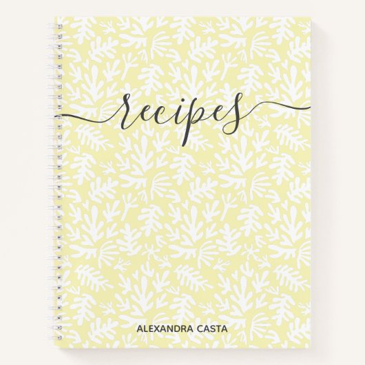 Modernes Minimalistisches Skript Botanisches Rezep Notizblock (Vorderseite)