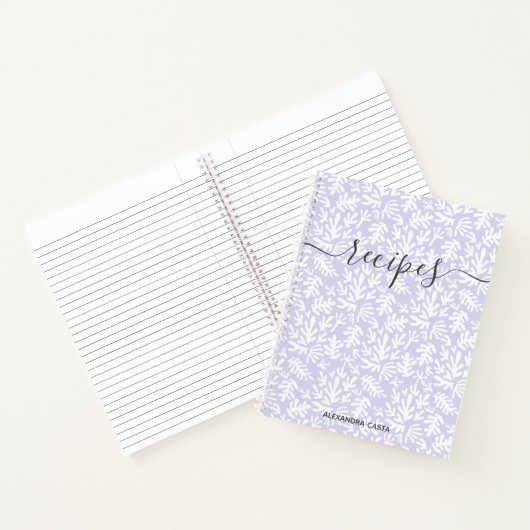 Modernes Minimalistisches Skript Botanisches Rezep Notizblock (Innenseite)