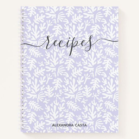 Modernes Minimalistisches Skript Botanisches Rezep Notizblock (Vorderseite)