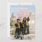 Modernes Minimalistisches Skript Double Abschluss Ankündigung (Vorderseite)