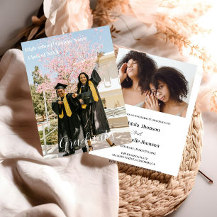 Modernes Minimalistisches Skript Double Abschluss Ankündigung