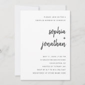 Modernes Minimalistisches Skript | Dusche für Paar Einladung (Vorderseite)