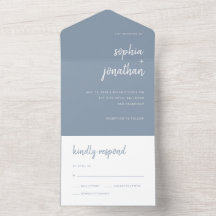 Modernes Minimalistisches Skript | Dusty Blue Wedd