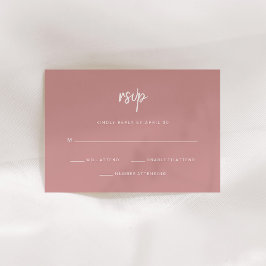 Modernes Minimalistisches Skript | Dusty Rose Wedd RSVP Karte