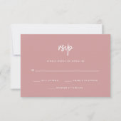 Modernes Minimalistisches Skript | Dusty Rose Wedd RSVP Karte (Vorderseite)