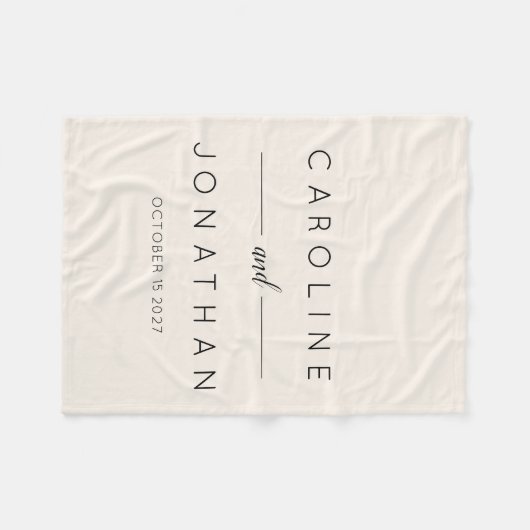 Modernes Minimalistisches Skript - Eigene Hochzeit Fleecedecke (Vorderseite (Horizontal))