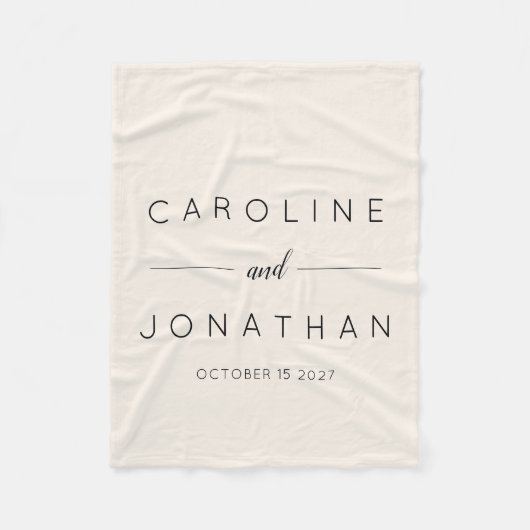 Modernes Minimalistisches Skript - Eigene Hochzeit Fleecedecke (Vorderseite)