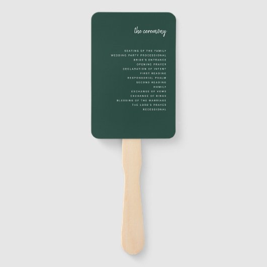 Modernes Minimalistisches Skript Emerald Green | H Fächer (Rückseite)