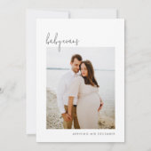 Modernes Minimalistisches Skript | Foto Babydusche Einladung (Rückseite)