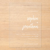 Modernes Minimalistisches Skript | Hochzeit Acryleinladungen (Vorderseite)
