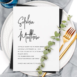 Modernes Minimalistisches Skript | Hochzeit Einladung