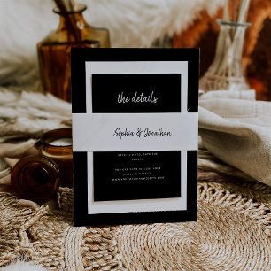 Modernes Minimalistisches Skript   Hochzeit Einladungsbanderole