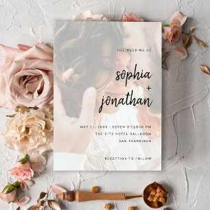 Modernes Minimalistisches Skript   Hochzeit von Fo Einladung