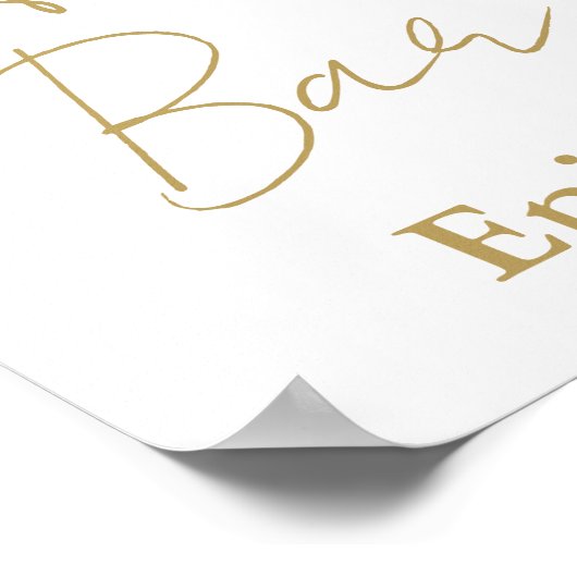 Modernes Minimalistisches Skript Hochzeitscoffee B Poster (Ecke)