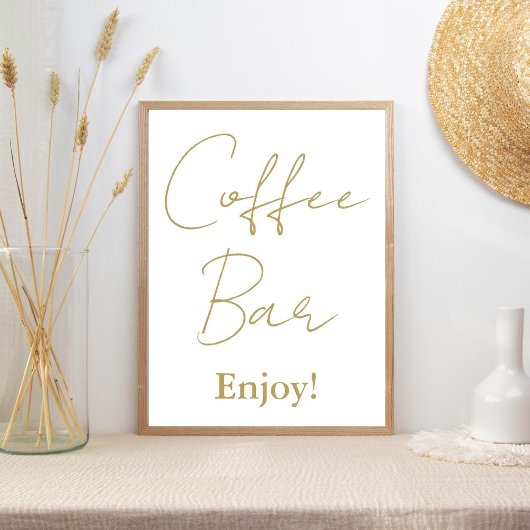 Modernes Minimalistisches Skript Hochzeitscoffee B Poster
