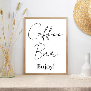 Modernes Minimalistisches Skript Hochzeitscoffee B Poster