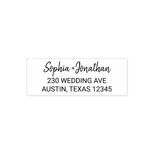 Modernes Minimalistisches Skript | Hochzeitsfeier Permastempel (Design)