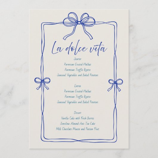 Modernes Minimalistisches Skript | Hochzeitsmenü Menükarte (Vorderseite)