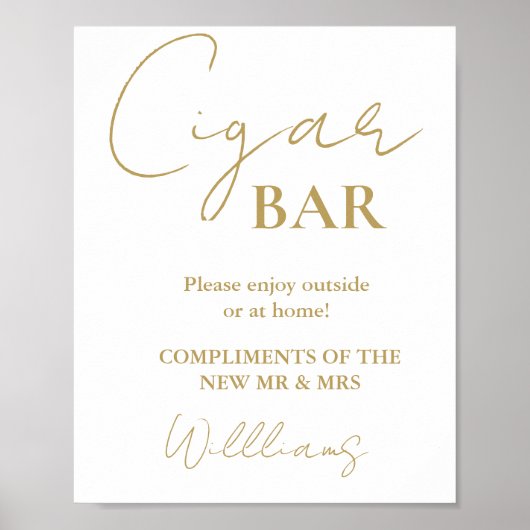 Modernes Minimalistisches Skript Hochzeitszeichen  Poster (Vorne)