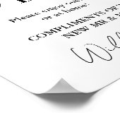 Modernes Minimalistisches Skript Hochzeitszeichen  Poster (Ecke)