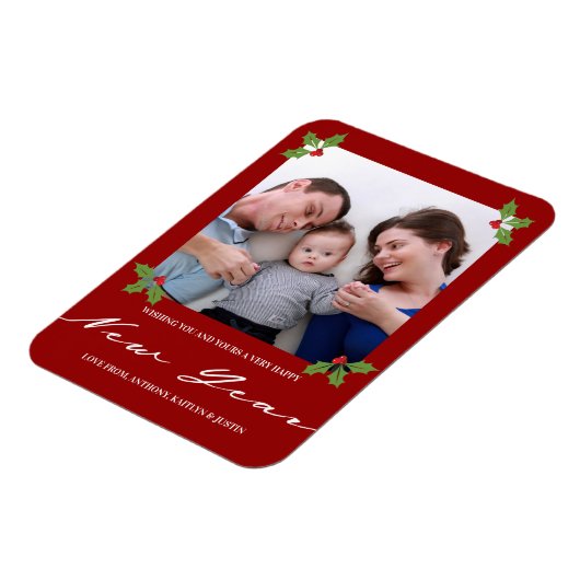 Modernes Minimalistisches Skript Holly Foto Neujah Magnet (Linke Seite)