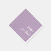 Modernes Minimalistisches Skript | Lavender Weddin Serviette (Ecke)