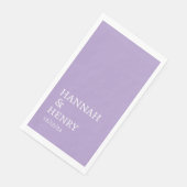 MODERNES, MINIMALISTISCHES SKRIPT-LICHT-LILA WEDD SERVIETTE (Ecke)