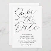 Modernes Minimalistisches Skript Save the Date Sch Ankündigung (Vorne/Hinten)