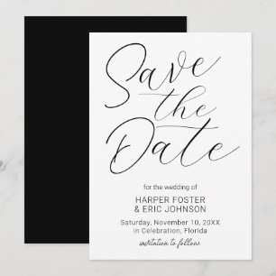 Modernes Minimalistisches Skript Save the Date Sch Ankündigung