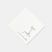 Modernes Minimalistisches Skript | Schwarz-Weiß-Ho Serviette (Ecke)