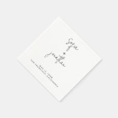 Modernes Minimalistisches Skript | Schwarz-Weiß-Ho Serviette (Ecke)