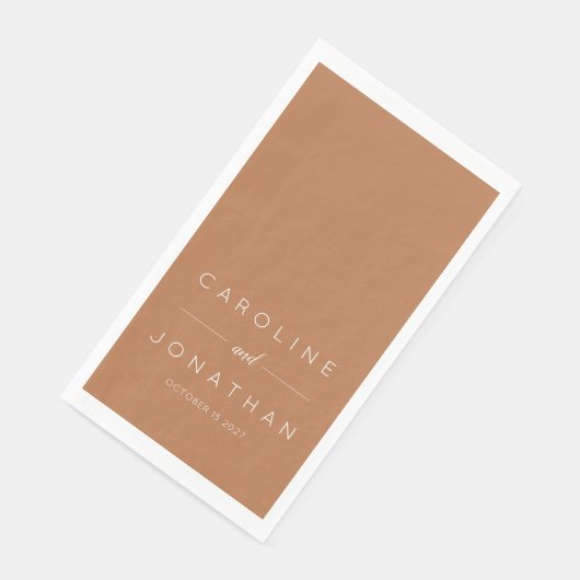 Modernes Minimalistisches Skript Terracotta Custom Serviette (Ecke)