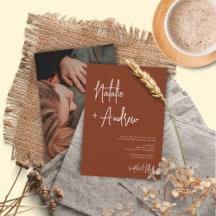 Modernes Minimalistisches Skript Terracotta Weddin