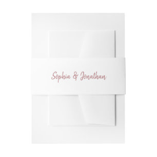 Modernes Minimalistisches Skript Weiß mit Rose H Einladungsbanderole