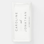 Modernes Minimalistisches Skript Weißes Brautpaar Banner (Vertikal)