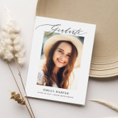 Modernes Minimalistisches Skript Zwei-Foto-Abschlu Ankündigung