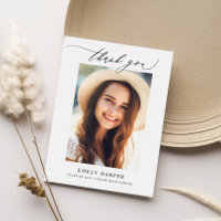 Modernes Minimalistisches Skript Zwei-Foto-Abschlu