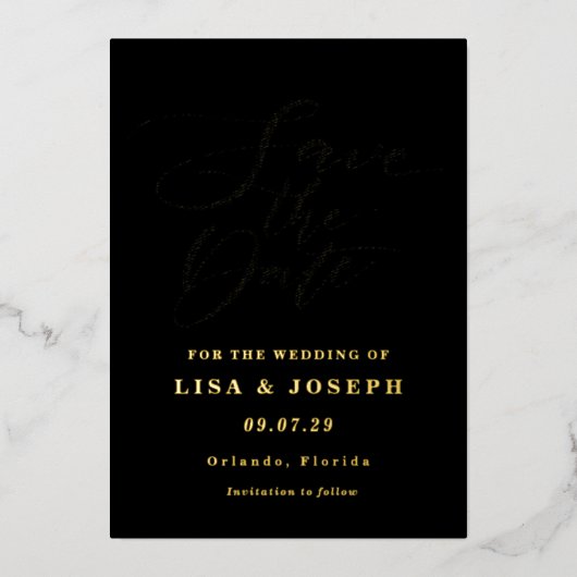 Modernes Minimalistisches Skriptfoto Save the Date Folieneinladung (Vorderseite)