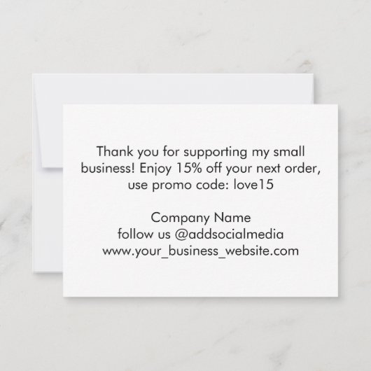 Modernes Minimalistisches Skriptgeschäft Dankeskarte (Rückseite)