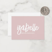 Modernes Minimalistisches Skriptmonogramm Dusty Pi Mitteilungskarte (Vorderseite/Rückseite Beispiel)