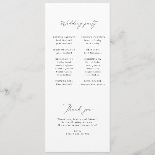 Modernes Minimalistisches Skriptmonogramm-Flachpro Programm (Rückseite)