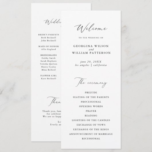 Modernes Minimalistisches Skriptmonogramm-Flachpro Programm (Vorne/Hinten)