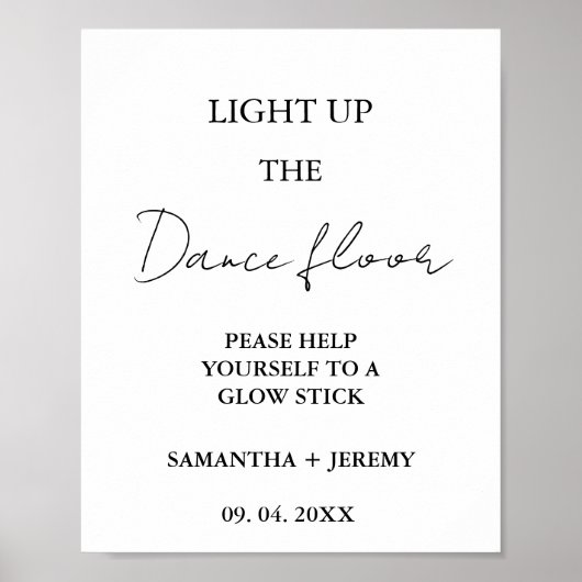 Modernes Minimalistisches Skriptsiegel für Hochzei Poster (Vorne)