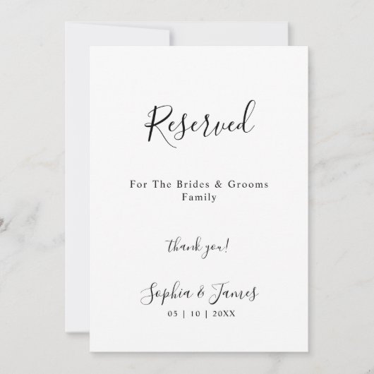 Modernes, Minimalistisches Skriptsiegel vorbehalte Einladung (Vorderseite)