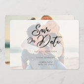 Modernes Minimalistisches Skripttypografie-Overlay Save The Date (Vorne/Hinten)