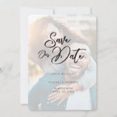 Modernes Minimalistisches Skripttypografie-Overlay Save The Date (Vorderseite)