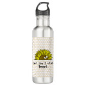 Modernes Minimalistisches Sonnenblumen-Skript Edelstahlflasche (Vorderseite)